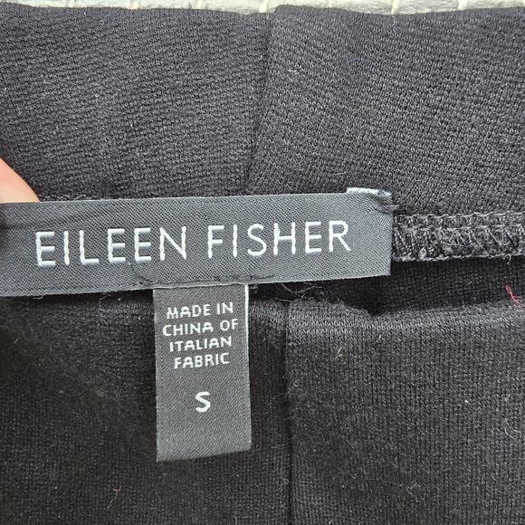 Eileen Fisher Leggings Womens Size Small Black Pull on Stretch Pants Minimalist - Picture 3 of 6